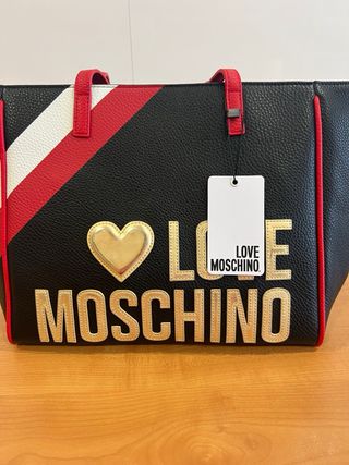 Bolso Love Moschino Negro y Rojo Nuevo original