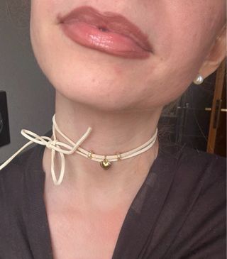Choker cordino alcantara pendente oro