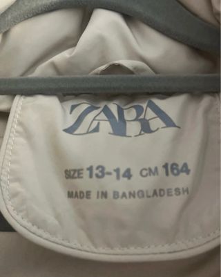 Plumífero Zara Beige Talla 13/14