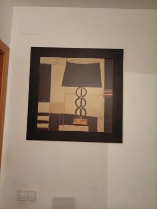 Cuadro decorativo beige y negro