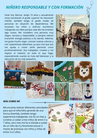 Canguro fines de semana y alguna mañana.