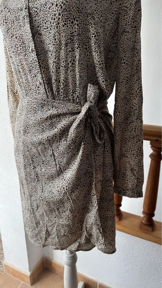 Vestido estampado animal print - M