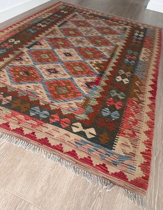 Alfombra Kilim Reversible 100% lana