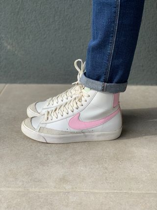 Nike Blazer Bota Rosa e Branco