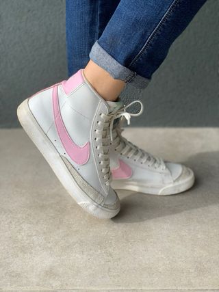 Nike Blazer Bota Rosa e Branco
