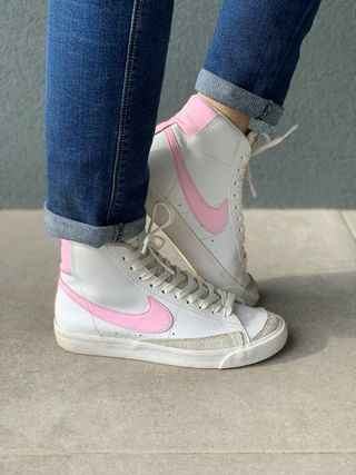 Nike Blazer Bota Rosa e Branco