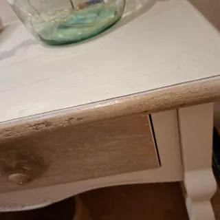 Consola blanca madera y cristal