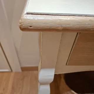 Consola blanca madera y cristal