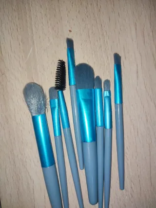 Estuche Pinceles Maquillaje Azul y Gris