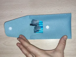 Estuche Pinceles Maquillaje Azul y Gris