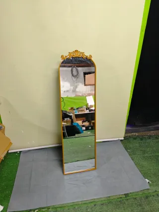 Specchio da terra ad arco vintage dorato