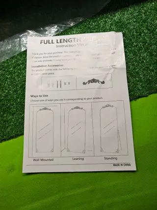 Specchio da terra ad arco vintage dorato