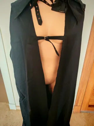 Capa Medieval con capucha para mujer, capa gótica