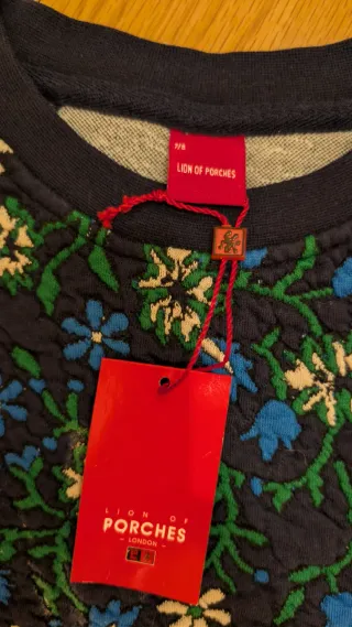 Camisola Lion Of Porches floral azul e verde