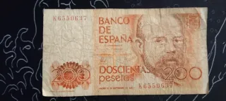 Billetes de la peseta española antiguos.