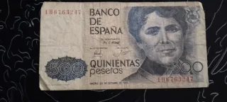 Billetes de la peseta española antiguos.
