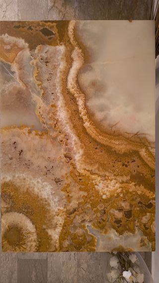 Tavolino vintage metallo e marmo