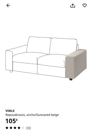2 und Reposabrazos modelo ancho VIMLE Ikea Beige