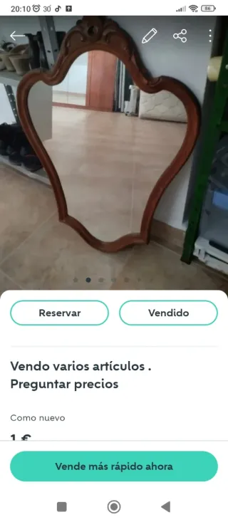 Mesas de comedor,espejo,cristal de mesa redonda .