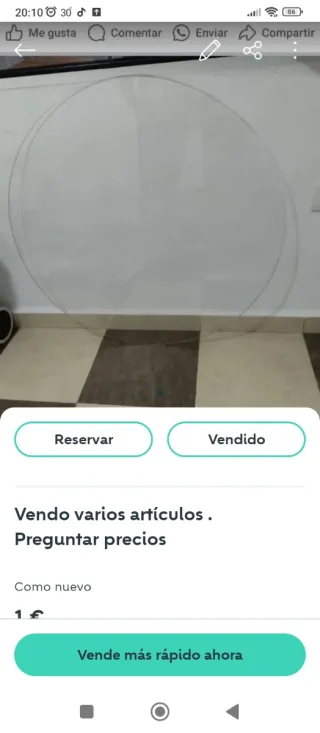 Mesas de comedor,espejo,cristal de mesa redonda .