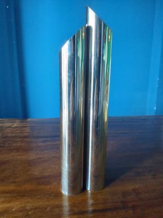 Vaso portafiori design minimalista anni 60 inox
