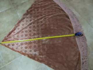 2 Faldillas Mesa Redonda Beige/Marrón