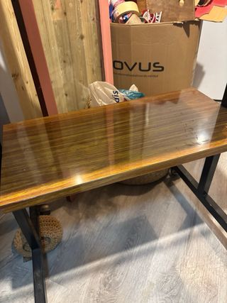 Mesa auxiliar vintage madera y metal