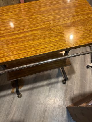 Mesa auxiliar vintage madera y metal