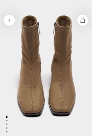 Botines tacón efecto piel marrón