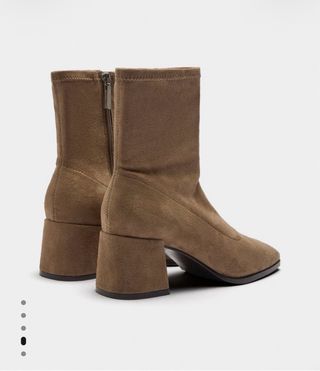 Botines tacón efecto piel marrón