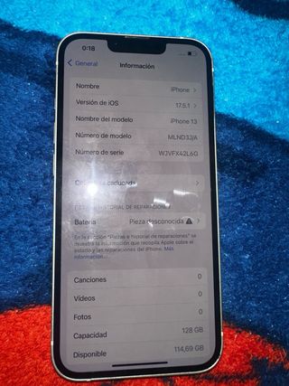 iPhone 13 Blanco 100% Batería