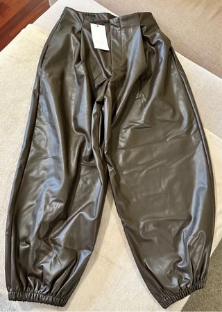 Pantalón Zara Balloon Marrón Talla S