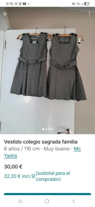 Vestido Colegio Sagrada Familia 6 años