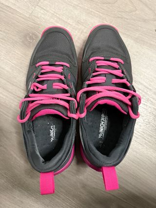 Zapatillas pádel Munich rosa y gris