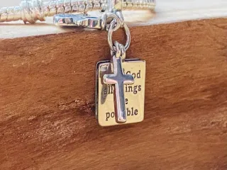 Charm Colgante | Biblia, Cruz y Ángel