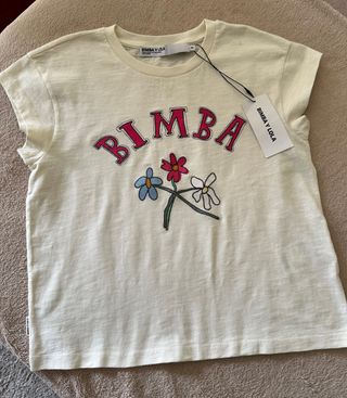 Camiseta Bimba y Lola flores bordadas Talla XS