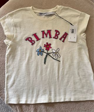 Camiseta Bimba y Lola flores bordadas Talla XS