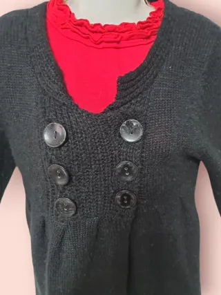 Chaqueta de punto negra con botones