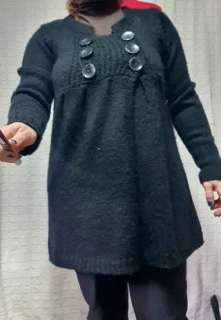 Chaqueta de punto negra con botones