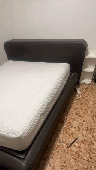 Letto matrimoniale in pelle Con contenitore