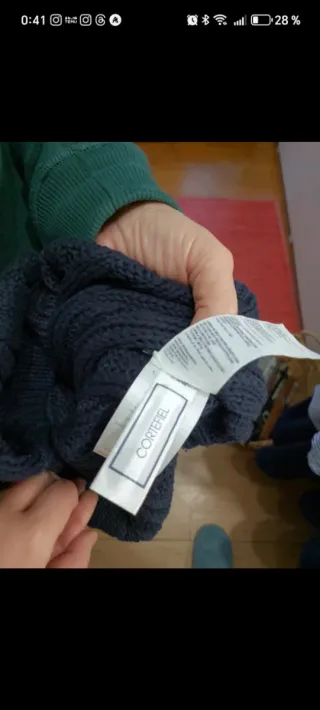 Jersey azul de punto trenzado