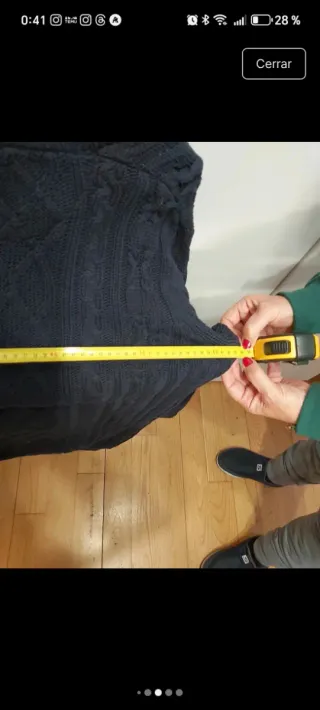 Jersey azul de punto trenzado