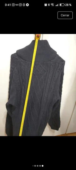 Jersey azul de punto trenzado