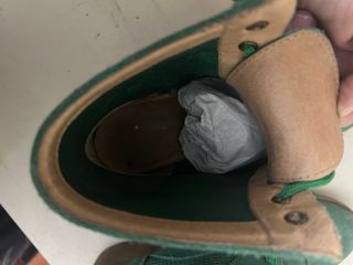 Botas de piel y ante verdes con cordones