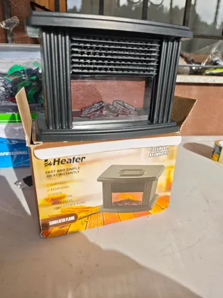 Mini chimenea eléctrica negra