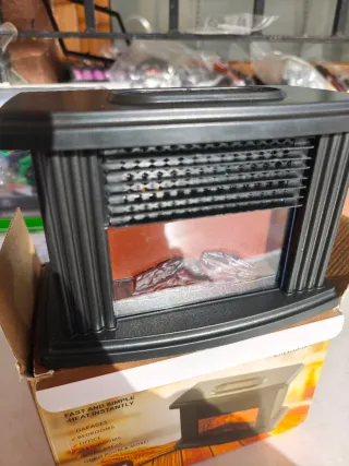 Mini chimenea eléctrica negra