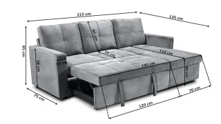 Sofá Cama Gris Terciopelo Oferta