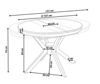 Mesa extensible roble