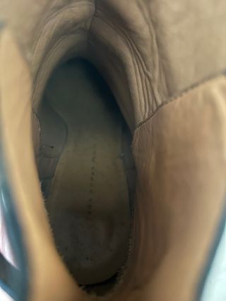 Botines de tacón azul marino de piel