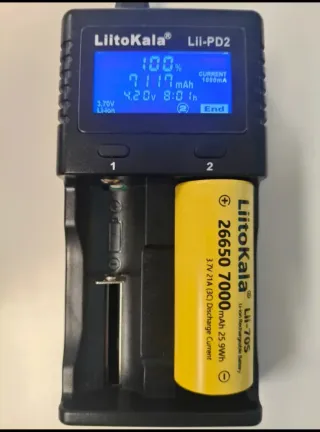 Batería Liitokala 26650 de 7.000mAh.